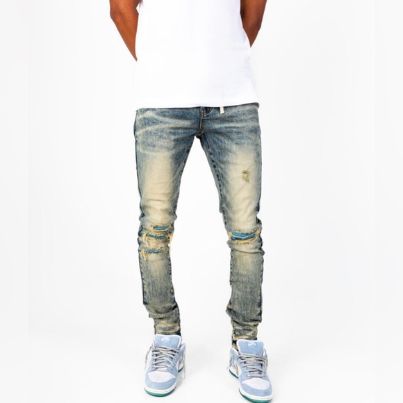 THRT DENIM '21 WHEAT C11 BLUE SKINNY JEANS - Picture 7 of 9